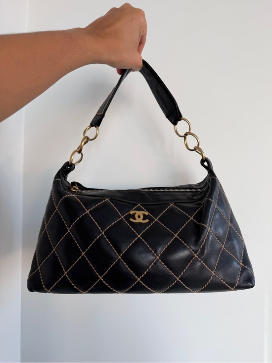 CHANEL Handbags - Chanel Black Wild Stitch Leather Hobo Bag with Gold Hardware